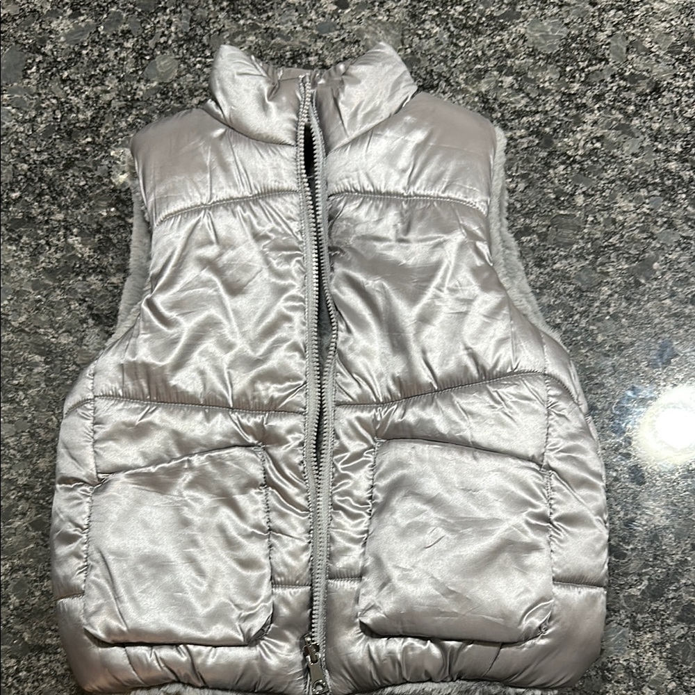Silver Puffer Vest